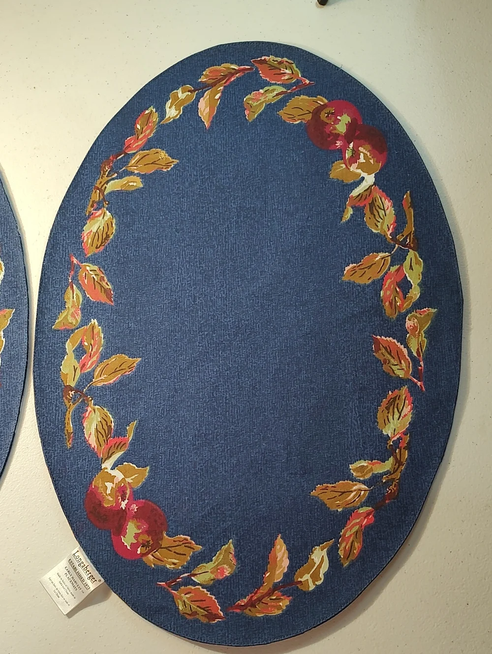Longaberger 2 Placemats In Early Harvest Fabric Double Sided 2 Different Prints